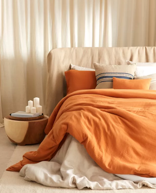 Bassols Funda Nórdica de Gasa Gauze Naranja Best Sale
