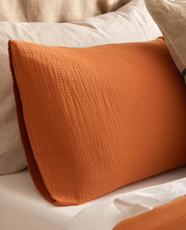 Bassols Fundas de Almohada de Gasa Gauze Naranja Store