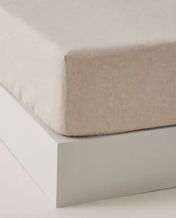 Bassols Sábana Bajera Linen Beige Hot
