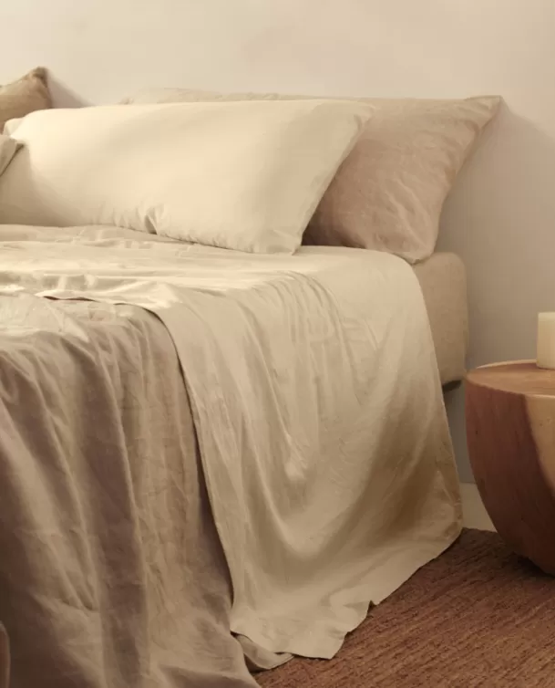 Bassols Sábana Encimera Sahara Beige Mate de Algodón Lavado Cheap