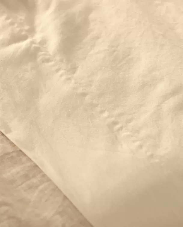 Bassols Sábana Encimera Sahara Beige Mate de Algodón Lavado Cheap